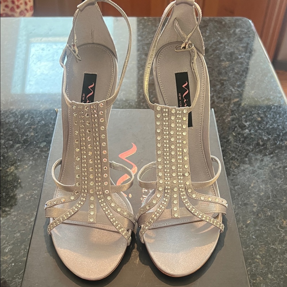 Nina Silver Embellished Heels